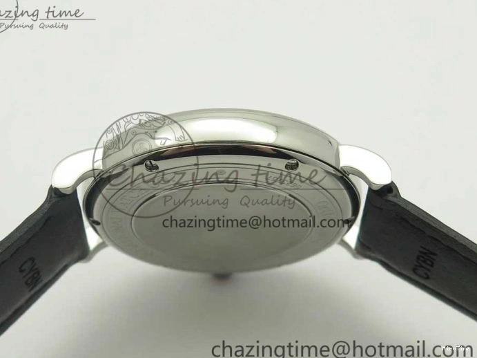 MIROTIME 0203 Supportive Portofino Automatic SS AF 1:1 Best Edition White Dial on Black Croco Leather Strap A 7184